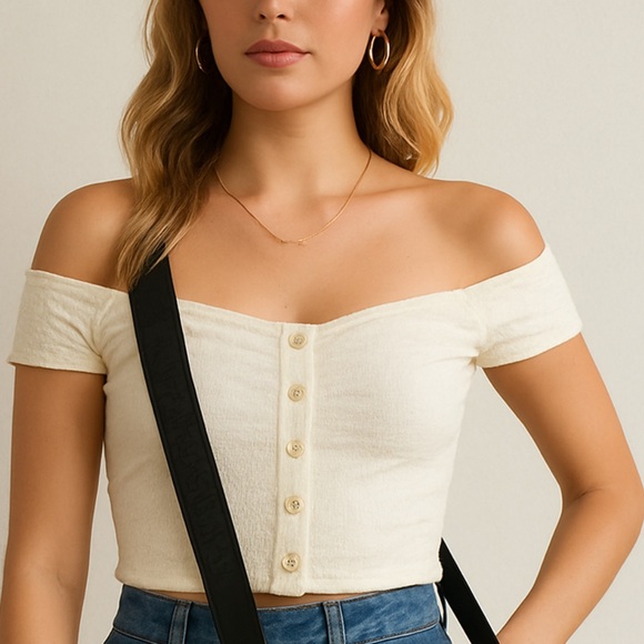 Free People Off Shoulder Crop Top NWT - Picture 3 of 6